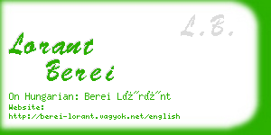 lorant berei business card